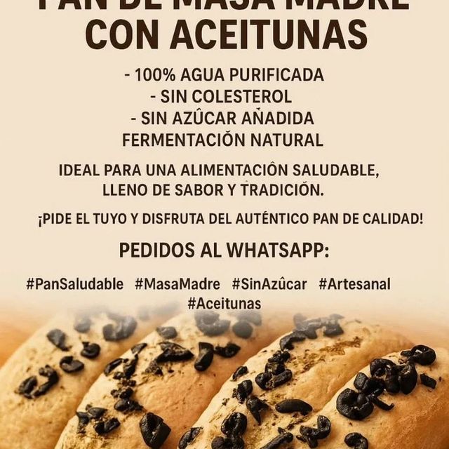 Pan de masa madre con aceitunas