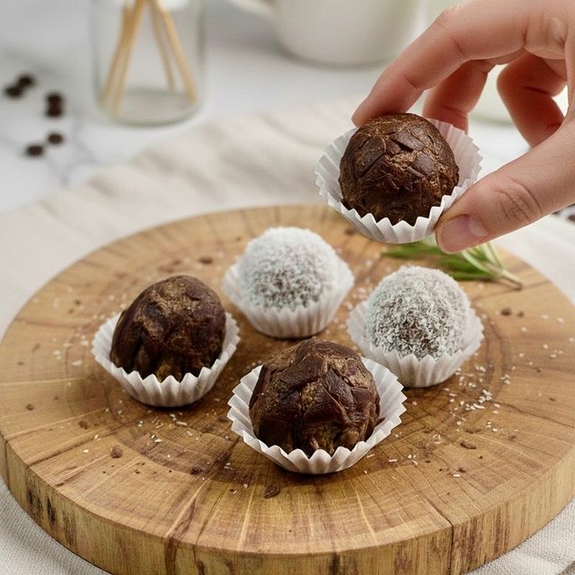 Trufas de cacao sin azúcar